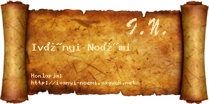 Iványi Noémi névjegykártya